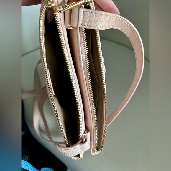 SOLD Talbots pink leather double zip crossbody shoulder purse - Picture 6 of 8